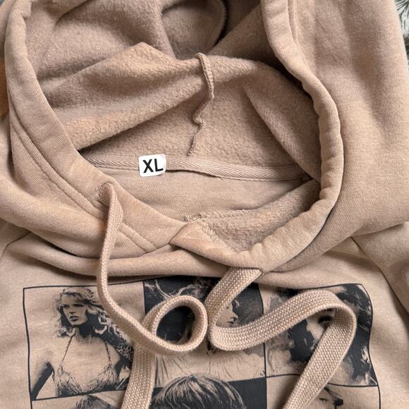 NEW Taylor Swift THE ERAS TOUR Taupe Hoodie size XL Sweatshirt *Flaw - Picture 5 of 8